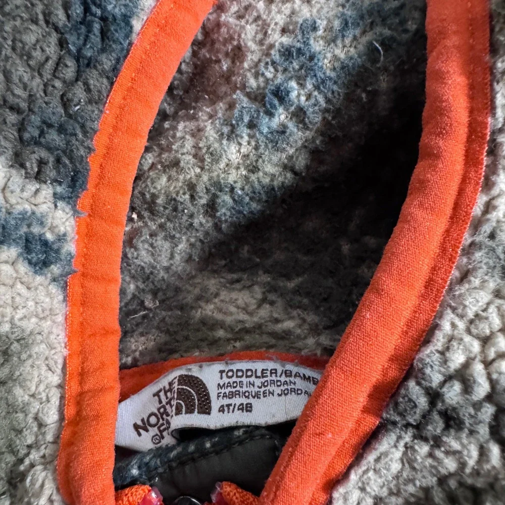 The North Face Fleece Hoodie Toddler 4T Green Camo Sherpa Full Zip Jacket